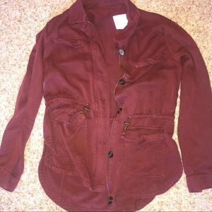 Maroon zip up jacket